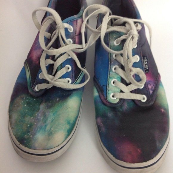 Vans Off The Wall Blue Purple Black Galaxy Skater Skate Sk8 Sneakers Sz 6 EU 36 - Picture 3 of 8